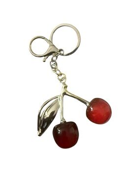 Cherry Keychain Charm silver bag charm